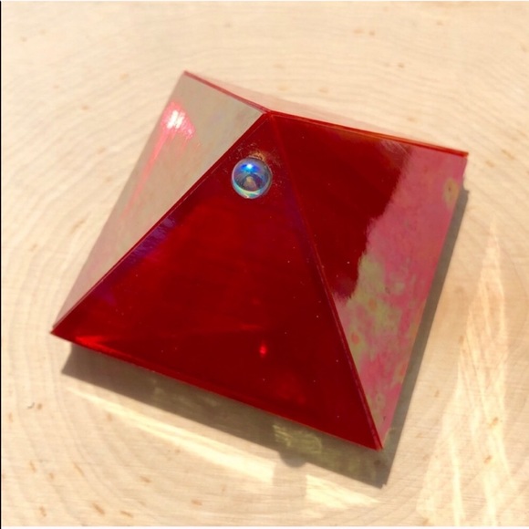 kheops Other - New Age Art Glass Pyramid Crystal Moon Wish Box